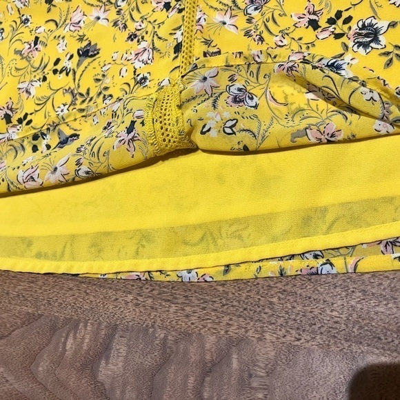 Skies are Blue 1X Dress Yellow Floral Sleeveless Lined Light - Picture 7 of 10